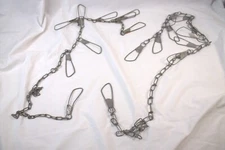 Metal Chain Link Fish Stringers 8 and 9 Snap Loops Clips Vintage fish stringers