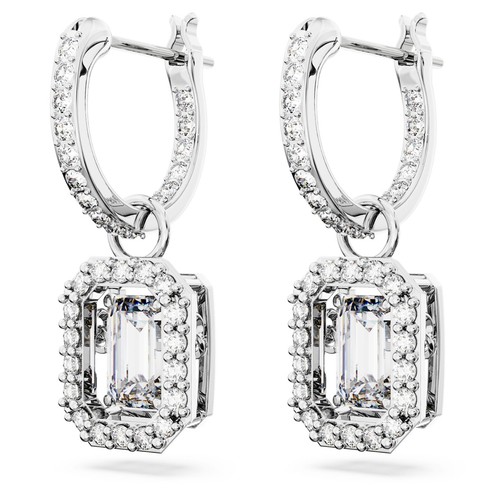 Swarovski Una drop earrings Octagon cut, White, Rhodium plated 5638495 - Picture 3 of 6