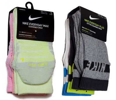 Women Nike Everyday Max Cushion Pack Crew Socks