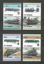 NUI-TUVALU , 1984/88 , SPECIMEN , SET OF 8  STAMPS IN STRIPS OF 2 , PERF ,MNH
