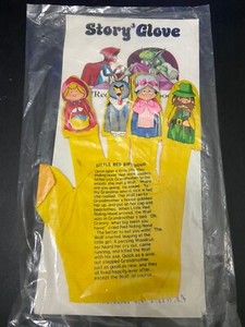 Vintage Little Red Riding Hood Story Glove – Yellow Fabric Puppet Glove Taiwan #