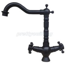 Black oil Antique Brass Swivel Spout Kitchen Sink Faucet Mixer Basin Tap Pnf318