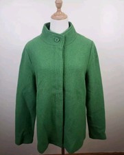 Boiled Wool Short Coat Women Jacket Woolovers Medium 10 Green New With Tags