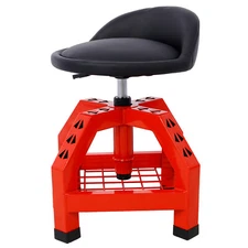 Pneumatic 360 Degree Swivel Stool Mechanics Rolling Creeper Seat Heavy Duty
