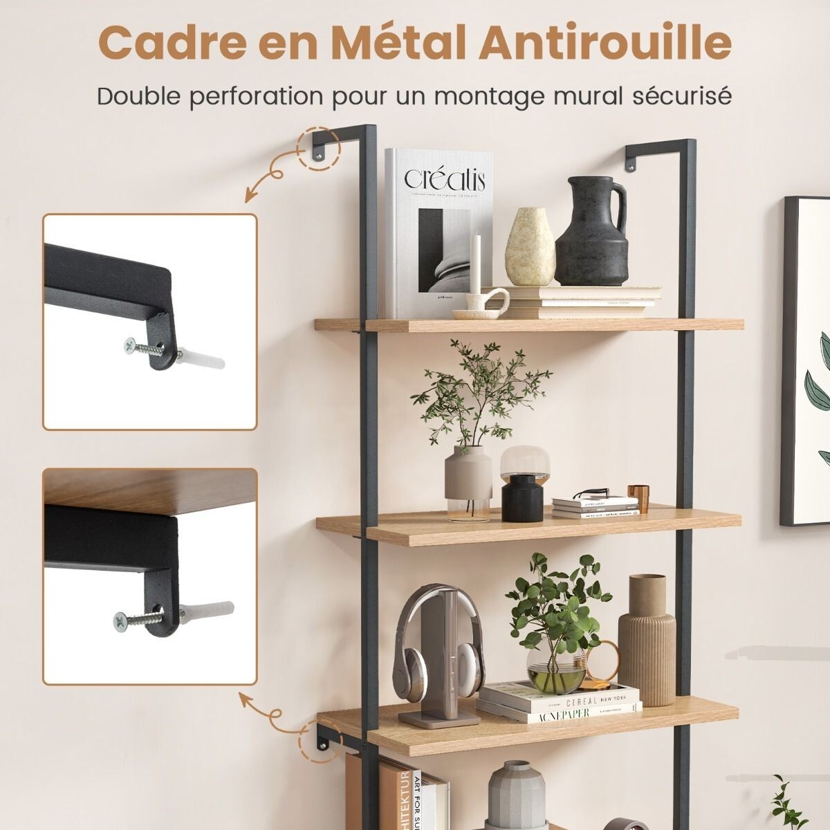 Armoire de rangement murale stable avec fixations de sécurité intégrées - 3