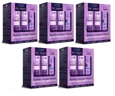 5x Cadiveu Home Care Plastica dos Fios Kit Liso Magico Shampoo Cond Post Sealing