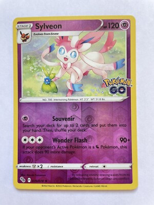 Sylveon 035/078 Pokémon GO Stamped Reverse Holo Rare Eeveelution Pokémon 2022 NM