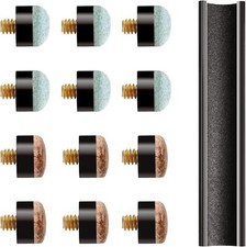 12 PCS Pool Stick Tips Replacement Kit,10Mm/12Mm/13Mm,Hard Soft Screw on Pool Cu