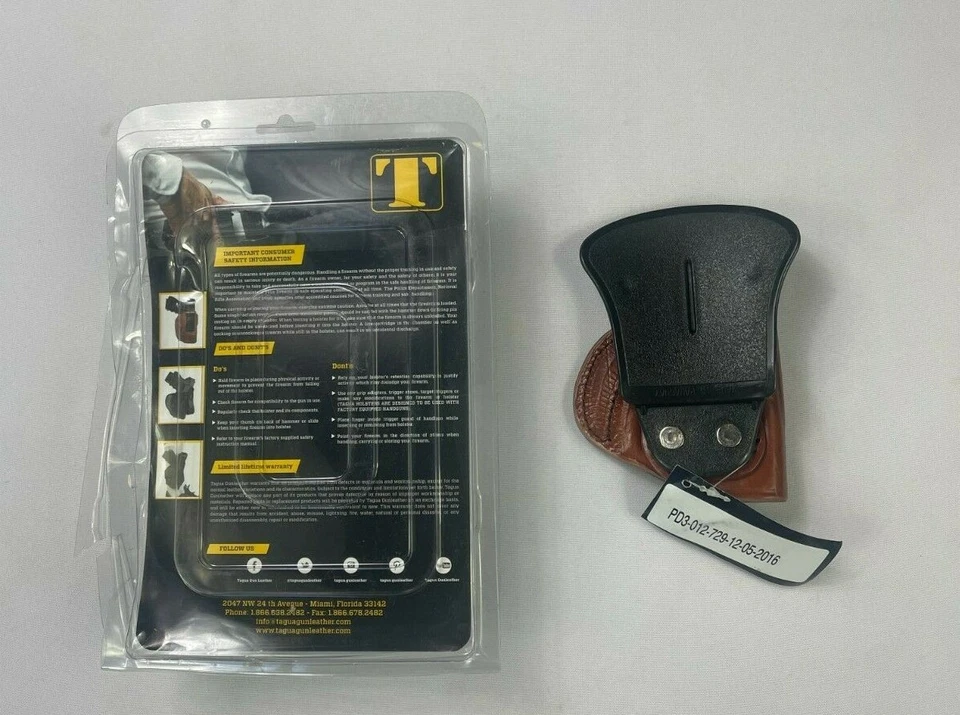 Funda de paleta abierta Tagua PD3-012 Gunleather Keltec 380 mano derecha marrón Foto 3 de 3