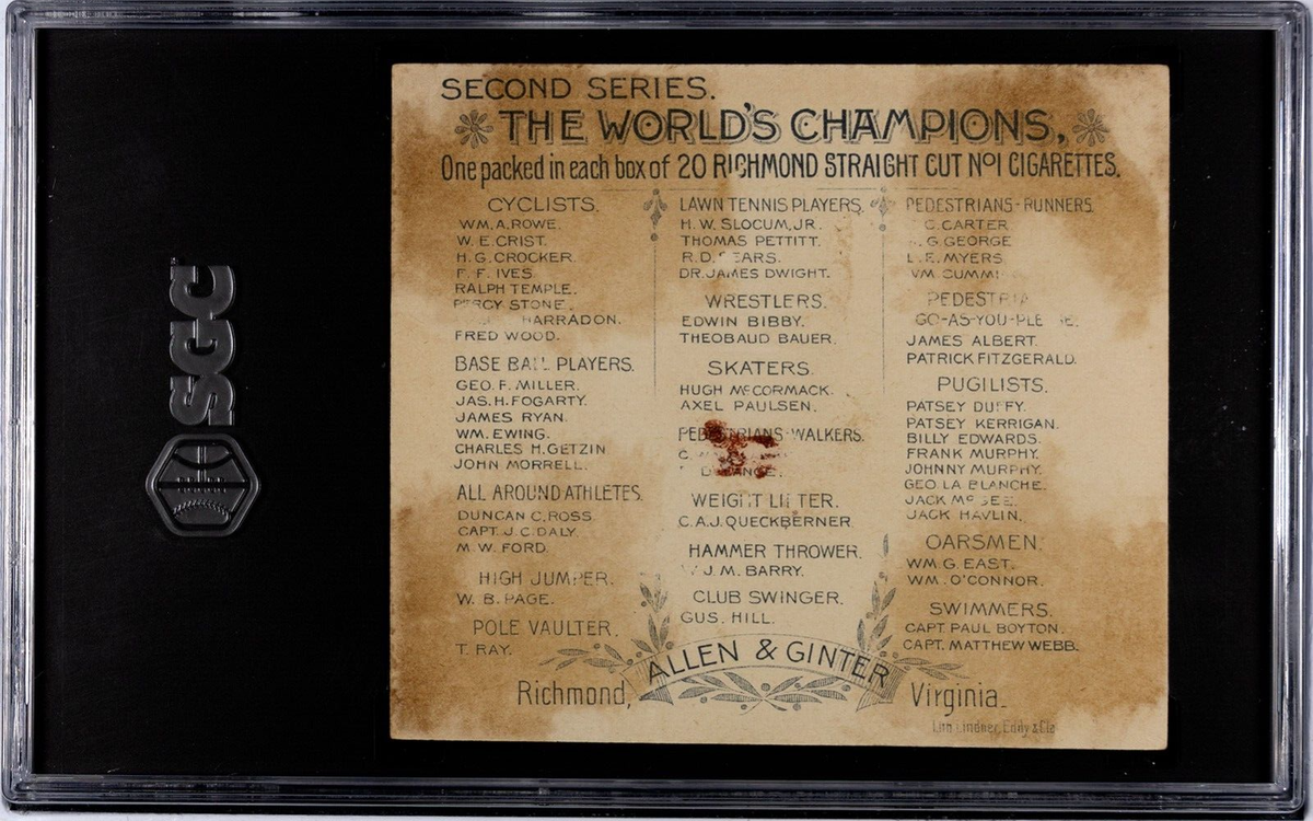 1888 Allen & Ginter N43 The World Champions - FRED WOOD - Cyclist