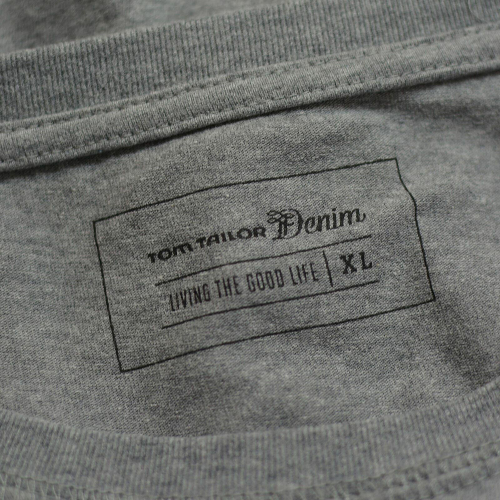 TOM TAILOR DENIM Men's Short Sleeve T-SHIRT top size XL Grey Crew Neck  Genuine | eBay