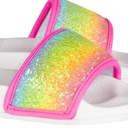SALE!! Girls Rainbow Glitter Sliders / Mules UK Sizes 8,9,10,11,12,13,1,2,3  NEW | eBay