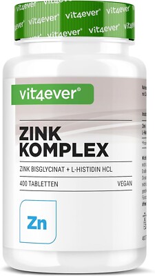 Zink 25 mg pro Tablette  - 400 Tabletten (V) - Beste Bioverfügbarkeit + Histidin