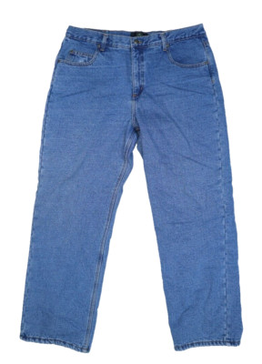 Vintage Redhead Mens Medium Washed 5 Pocket Fleece Lined Denim Blue Jeans 36x30
