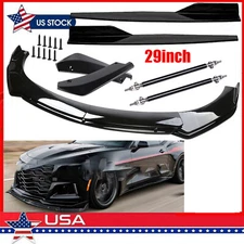 For Chevy Camaro SS ZL1 Front Bumper Lip Splitter Spoiler Body Kit Side Skirt