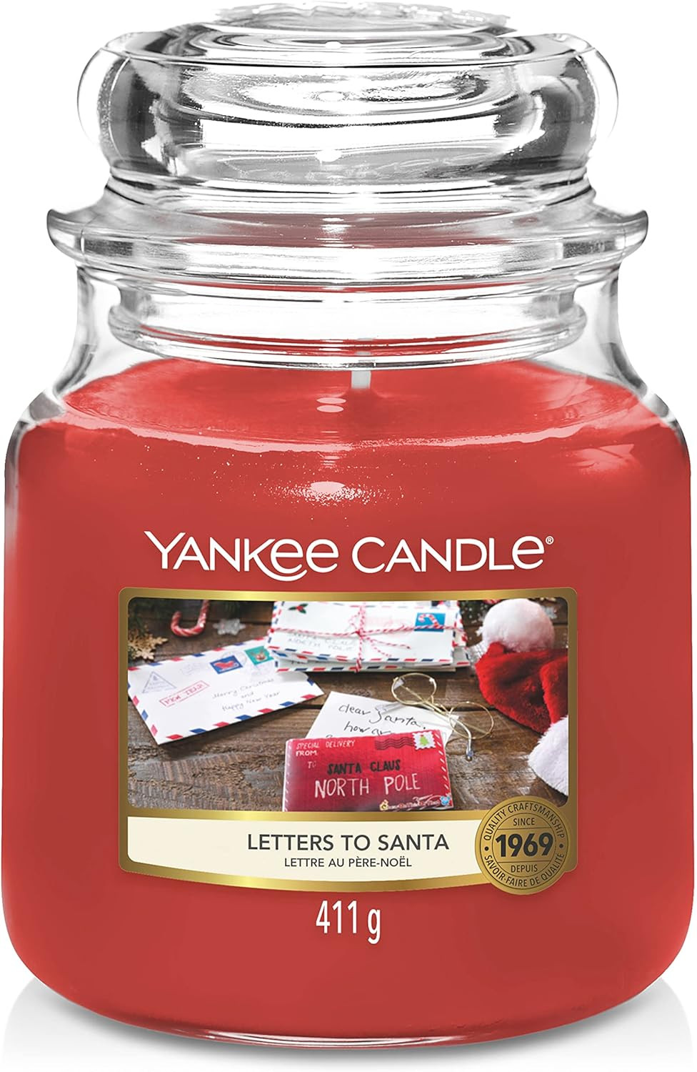 Yankee Scented Candle,Letters to Santa Medium Jar Candle, Burn Time 75 Hours