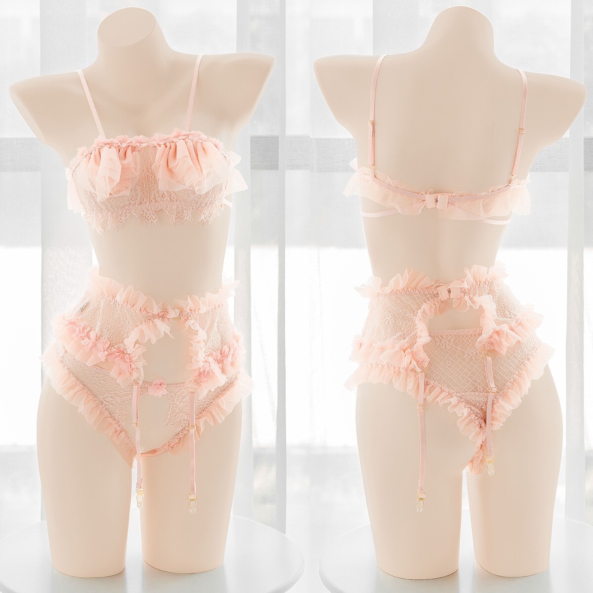 Sexy Lingerie Bra Briefs Set Suit Chiffon Womens Cosplay | eBay