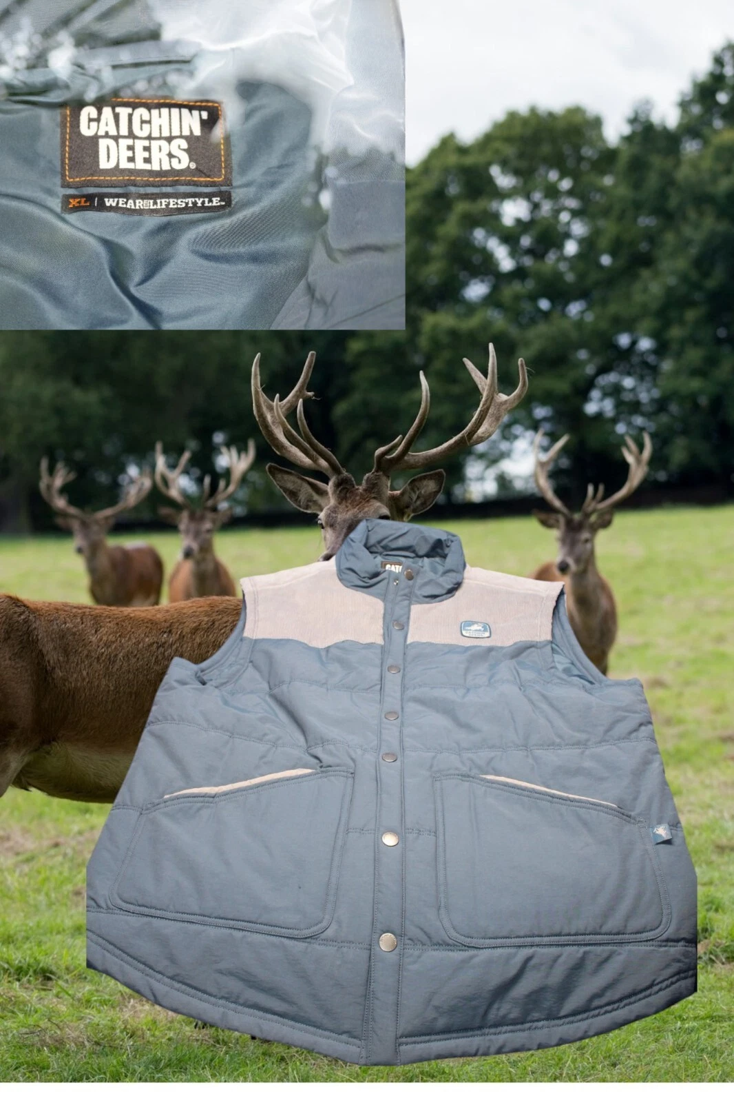 Deer hunters Vest Hunting coat Catchin Deers Vest XL