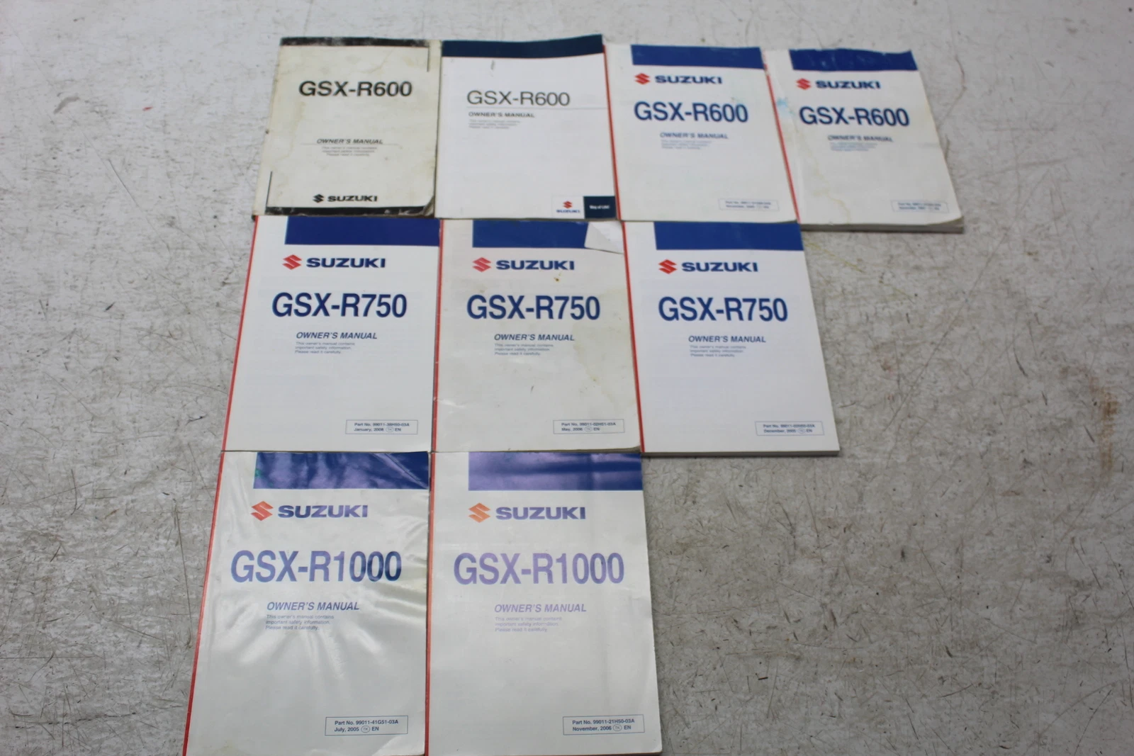 SUZUKI GSXR 600 750 1000 ORIGINAL OWNERS MANUAL BOOK