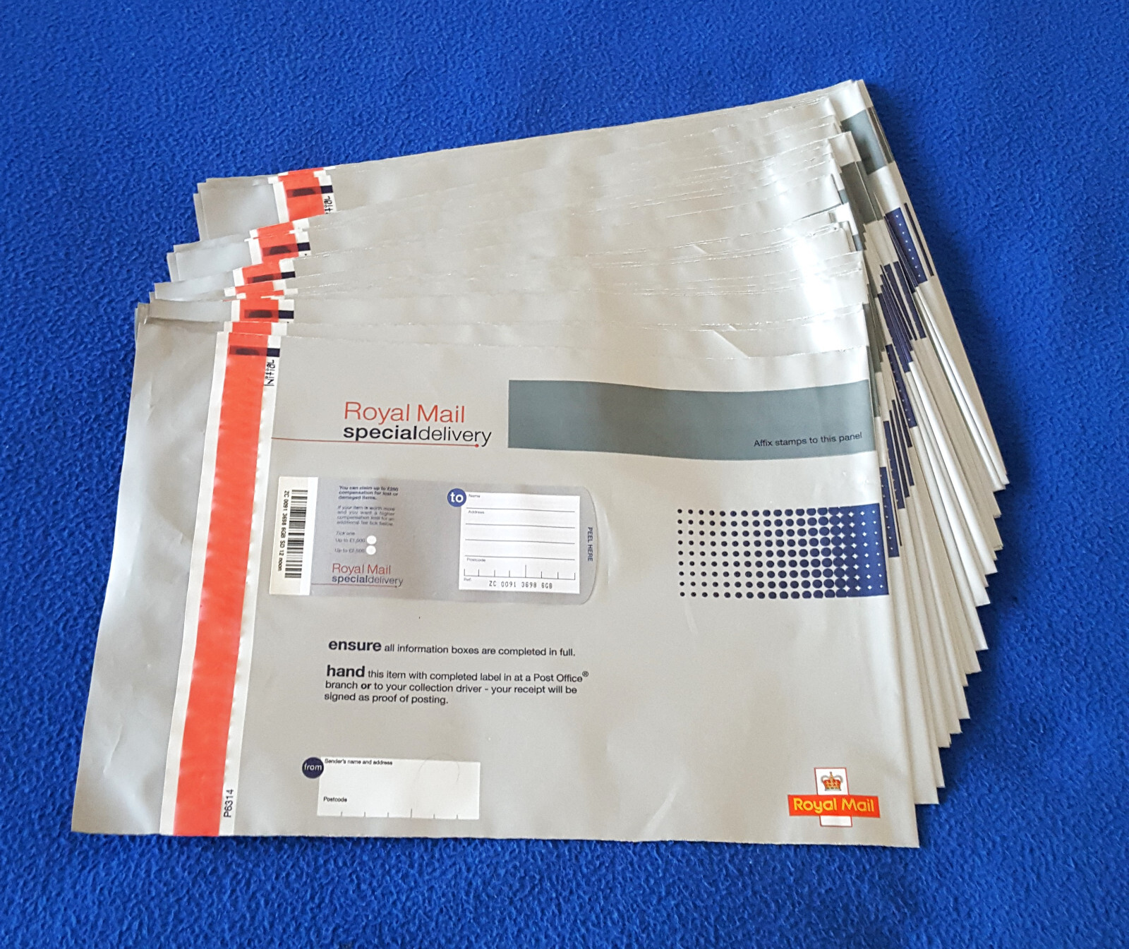 43 x Royal Mail Special Delivery Envelopes Posting Mailing Bags 34.5