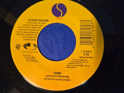 【7インチ】Primal Scream / Rocks PRIMAL SCREAM - ROCKS / EVERYBODY NEEDS SOMEBODY - 7