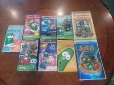 Veggie Tales VHS Movie Tapes Lot of 9 Children Christian Religious Family Shows