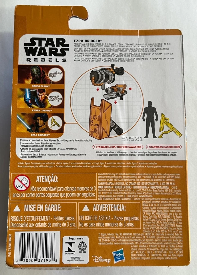 Figura Hasbro Star Wars 3.75" - EZRA BRIDGER Rebels B4180 (Edición 2015) Foto 3 de 3