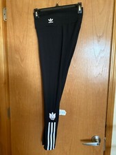 Adidas Original Adicolor 3D Trefoil High-Waisted Leggings Black U.S Women SMALL 