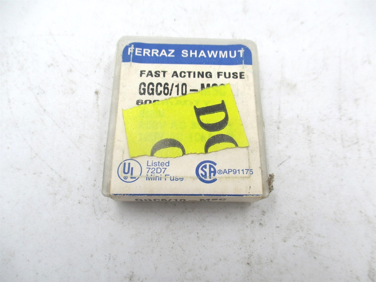 Lot De 10 Fusibles Industriels Ferraz Shawmut - 6 Ampères, 400 Volts, Référence D01GG40V6