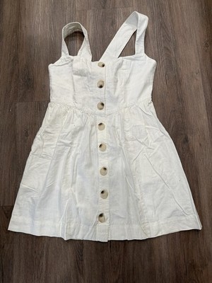 white linen button front dress White Linen Dress Women / Button Down Front Handmade Tshirt Midi Dress / Button up Summer Linen Flax Tee Shirt Dress With Pockets