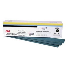 3m 00542 Green Corps 40e Sandpaper Hookit 16 12 X 2 34 Sheets 50 Pack