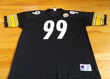 VINTAGE CHAMPION NFL PITTSBURGH STEELER LEVON KIRKLAND BLACK JERSEY SIZE 52 2XL