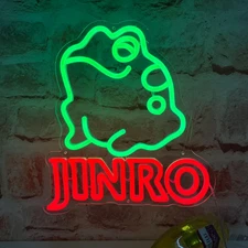 16"x15" Korean Jinro Soju Frog Bar LED Neon Sign With Dimmer USB Powered Light