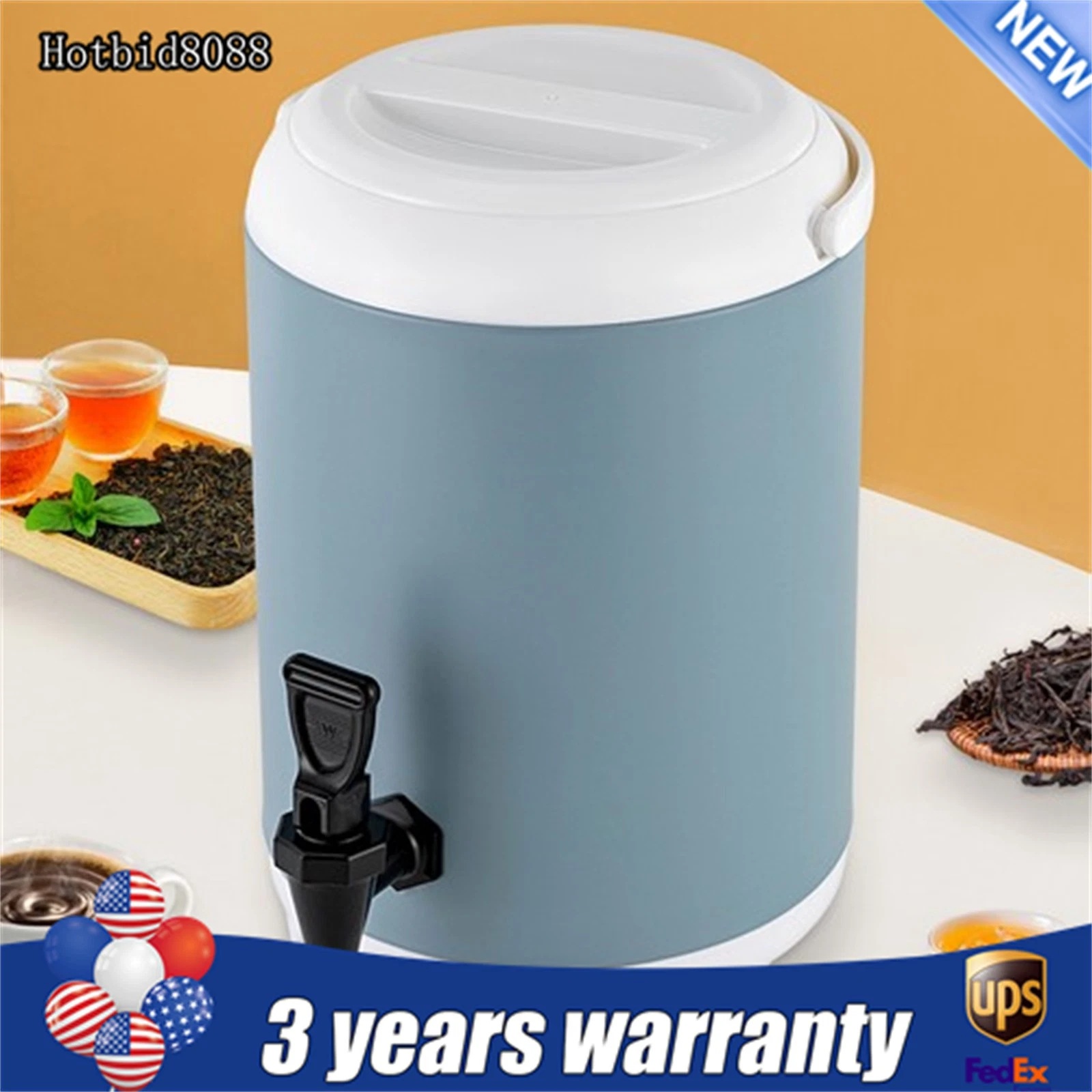 Insulated Beverage Dispenser Thermal Hot & Cold Drink Dispenser 8L/1.9 Gallons