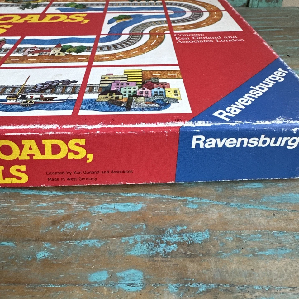 RIVERS, ROADS, & RAILS Complete Ravensburger 1985 Matching Building Game Kids - Image 3 of 4