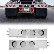 Vevor Stainless Steel Mud Flap Hangers 30 W 4 Light Cutouts For Semi Trucks