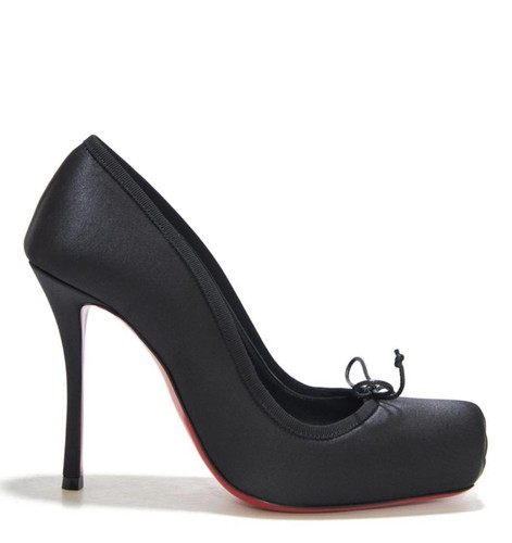 CHRISTIAN LOUBOUTIN 7.5 Cassia Knot 100mm Satin Pumps Size 37.5 Genuine