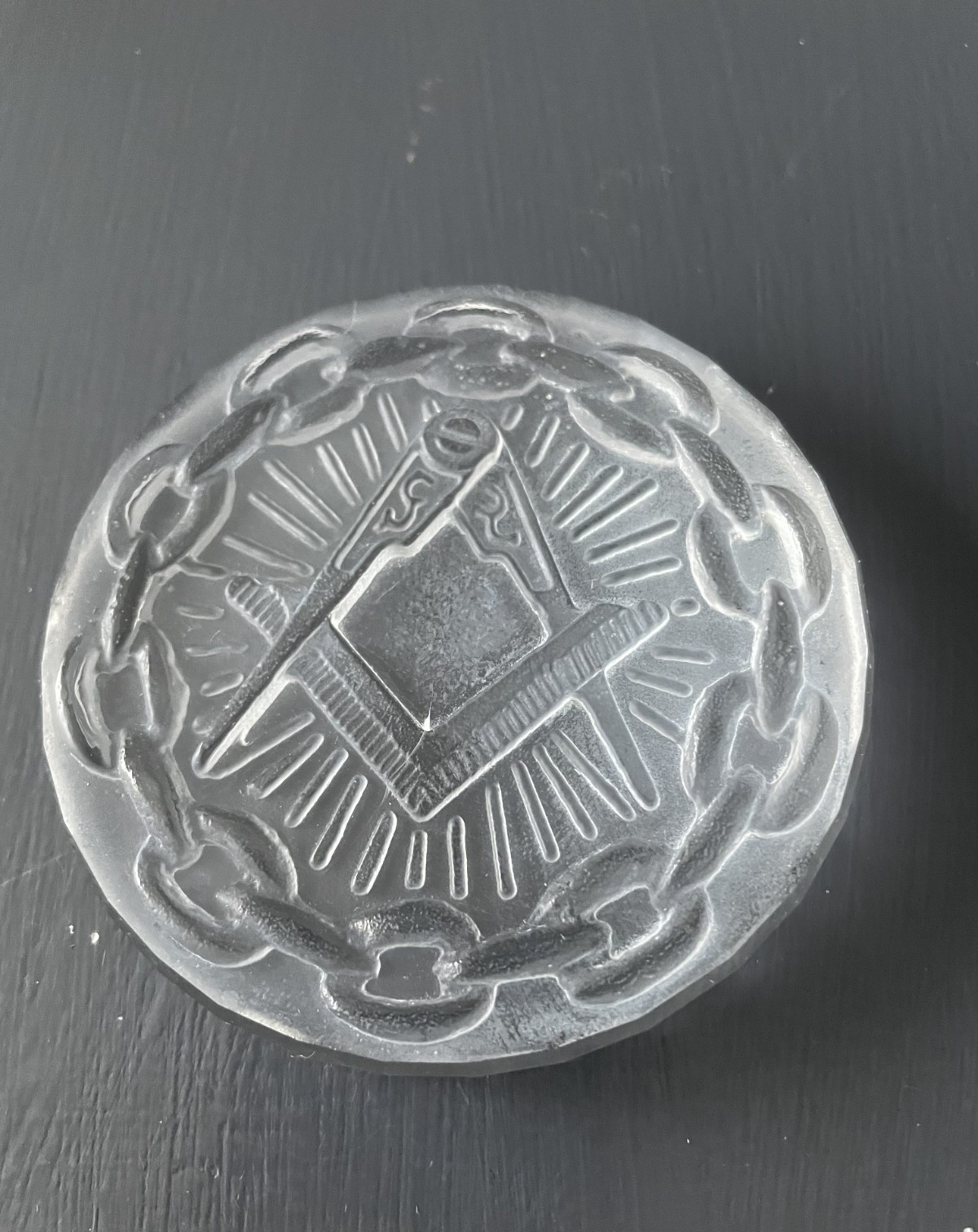 Westminster Crystal  Masonic paperweight