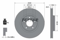 2X Textar 92292205 Bremsscheibe FüR KIA Hyundai