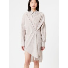 ISABEL MARANT ETOILE Seen Shirt Dress FR 38 US 6 Tan White Striped Midi NWOT