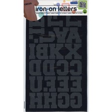 Dritz Iron-On Letters Soft Flock 1-1/2" Athletic-Black - AT150L-BK
