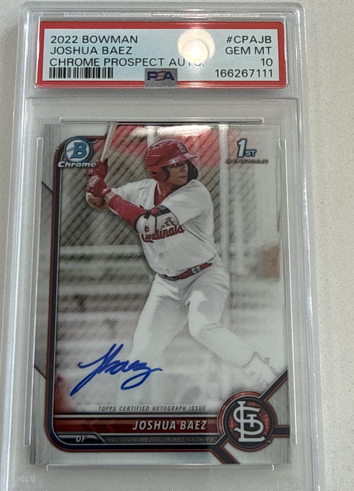 2022 Bowman Chrome Joshua Baez Auto Autograph RC Rookie PSA 10