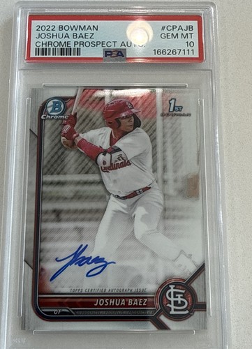 2022 Bowman Chrome Joshua Baez Auto Autograph RC Rookie PSA 10