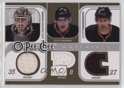 2008-09 O-Pee-Chee Triple Materials Teemu Selanne Scott Niedermayer HOF 1m0p