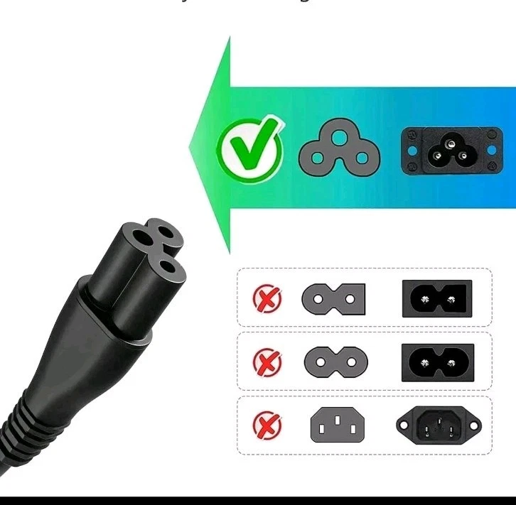 Stromkabel Netzkabel C5 Kleeblatt Strom Kabel TV PC Monitor Laptop Netzteil 1,5m - Bild 4 von 4