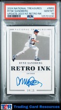 2024 National Treasures #RI-RS Ryne Sandberg 2023 Retro Ink #/25 PSA 10 GEM MT