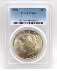 1922 Peace Dollar PCGS MS63 Uncirculated Silver $1 Philadelphia