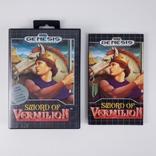 Sword of Vermilion Sega Genesis CIB Manual Hint Book Hangtab Tested Nice