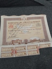 action 500 francs au porteur  compagnie de l'ouest Cameroun