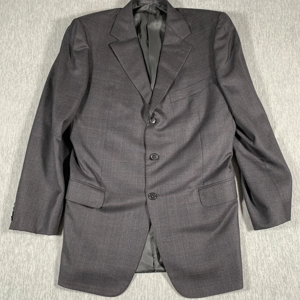 Костюм Ermenegildo Zegna мужской 44L серый дорожное шерстяное окно сделано в Италии - Изображение 2 из 4